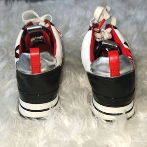 Michael Kors MK Sneakers- Red, White, Silver & Black- Size 6-Women